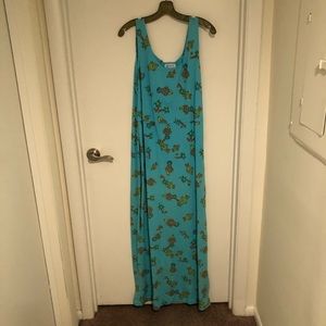 FRESH PRODUCE SPORTSWEAR AQUA/FISH MAXI DRESS